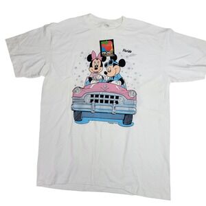 Vintage Sherry Mickey Unlimited Florida T-Shirt 3XL White Disney Minnie Car USA